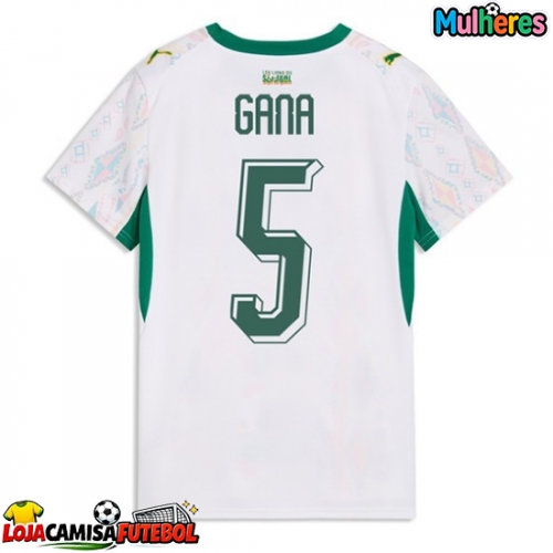 Camisa de Futebol Senegal Idrissa Gueye #5 Equipamento Principal Mulheres Mundo 2026 Manga Curta